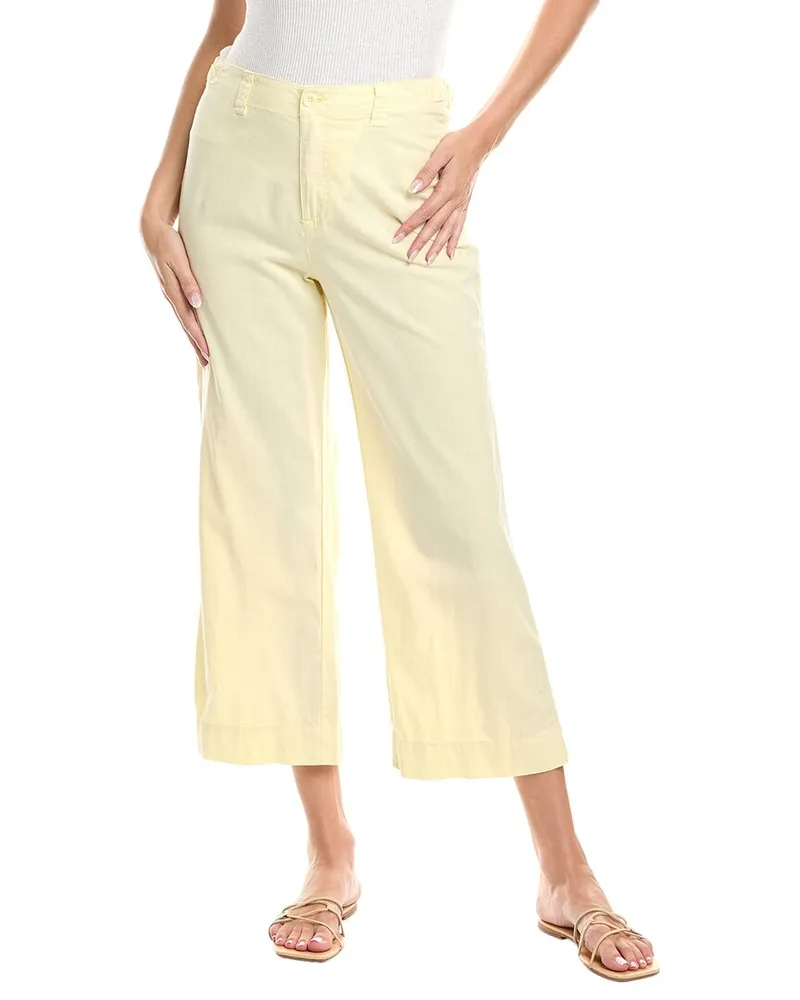 Michael Stars Geraldine Straight Leg Linen-Blend Pant Yellow