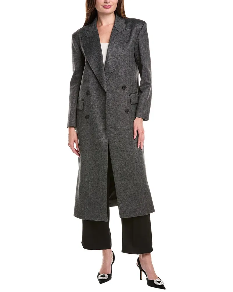 Sandro Wool-Blend Coat Grey