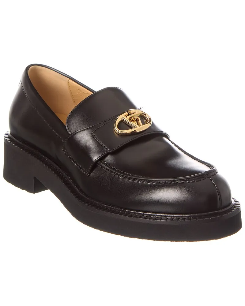 Valentino Garavani VLogo Leather Loafer Black