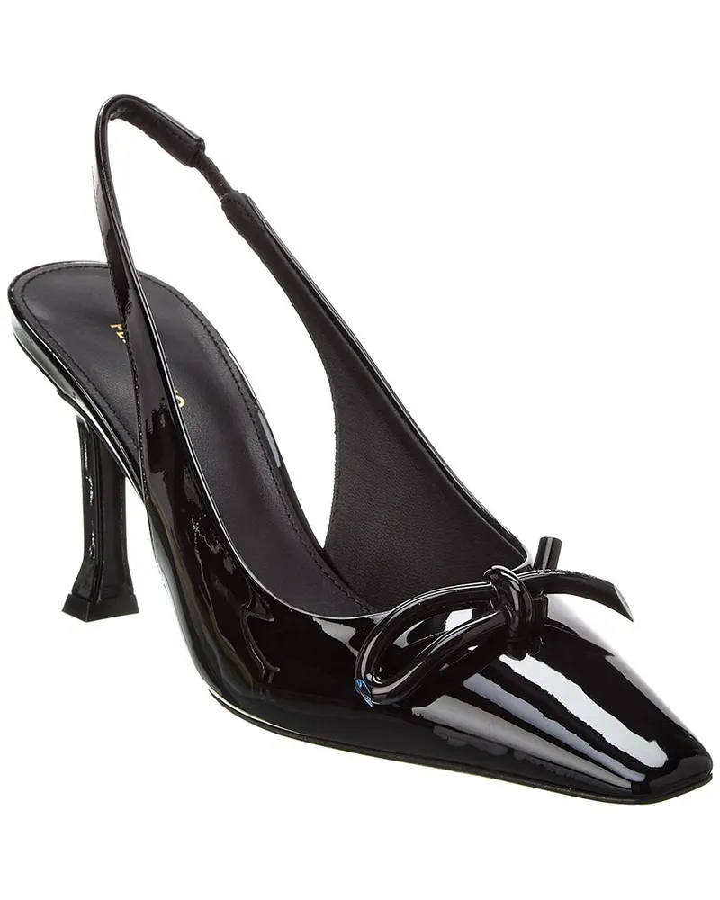 Ferragamo Arlene Bow Patent Slingback Pump Black
