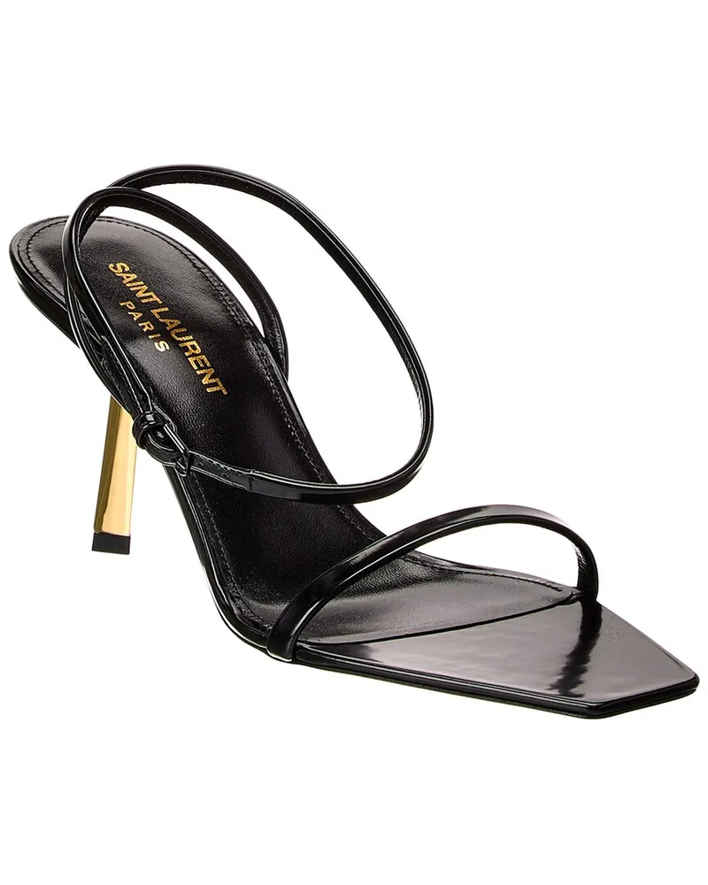 Saint Laurent Lidya 75 Leather Sandal Black