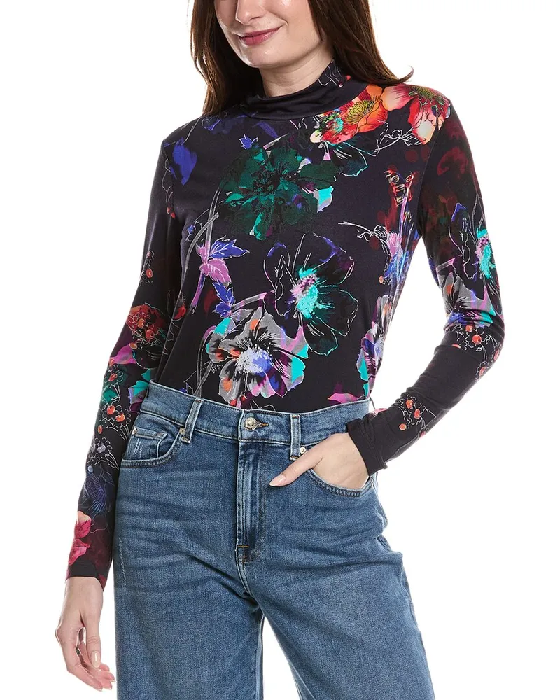 Johnny Was The Janie Favorite Mock Neck Shirt Black