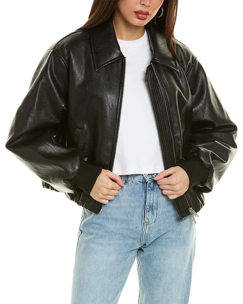 NICHOLAS Frida Oversized Bomber Jacket Black