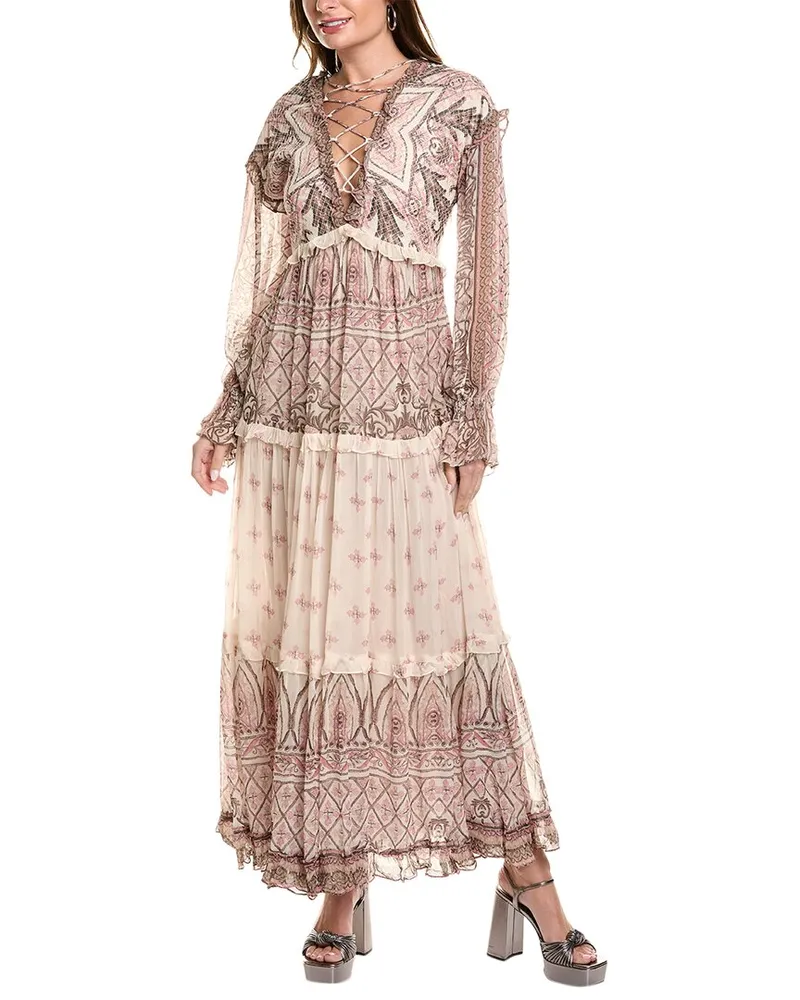 Hemant & Nandita Tiered Maxi Dress White