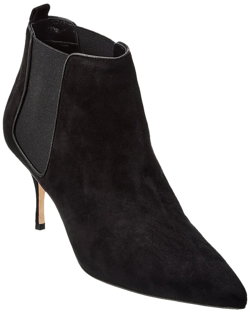 Manolo Blahnik Dildi 70 Suede Bootie Black