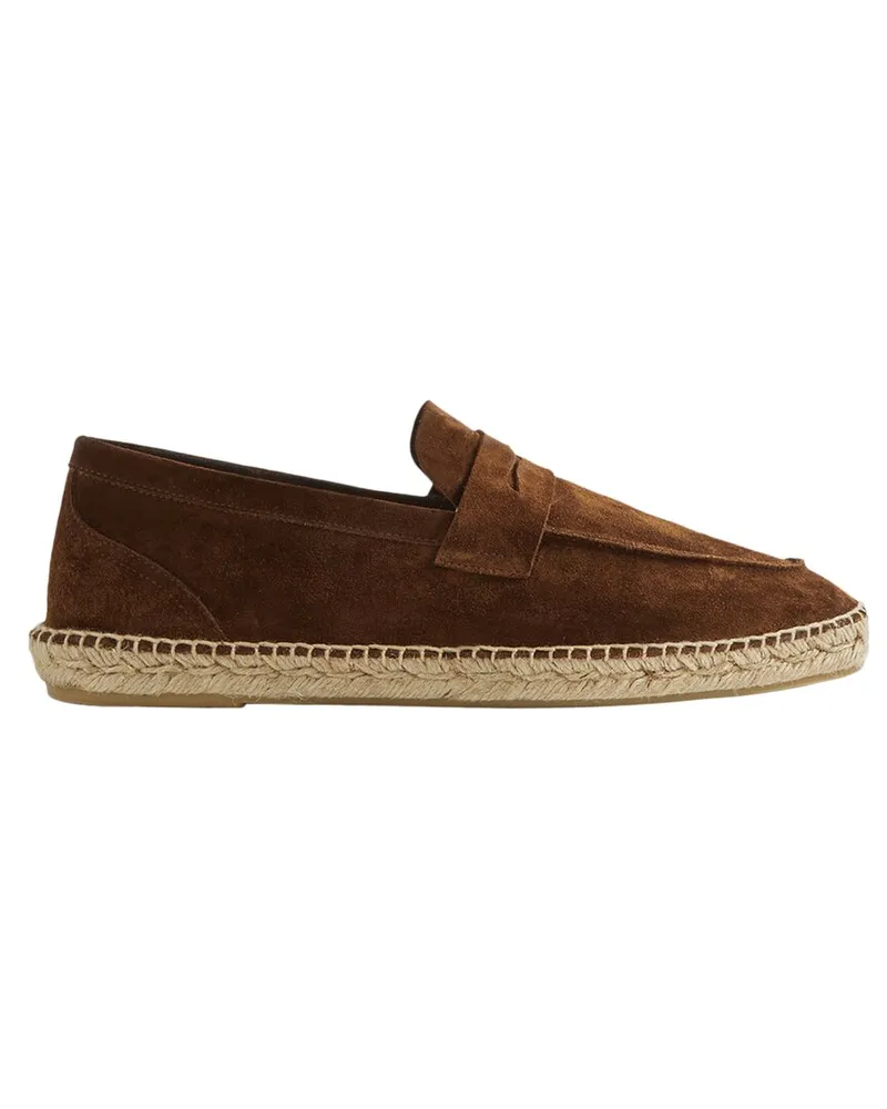 Reiss Cannes Leather Loafer Brown