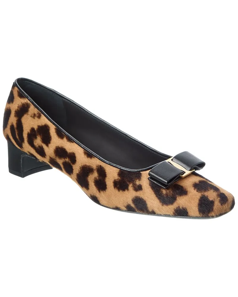 Ferragamo Rirri Haircalf Pump Brown
