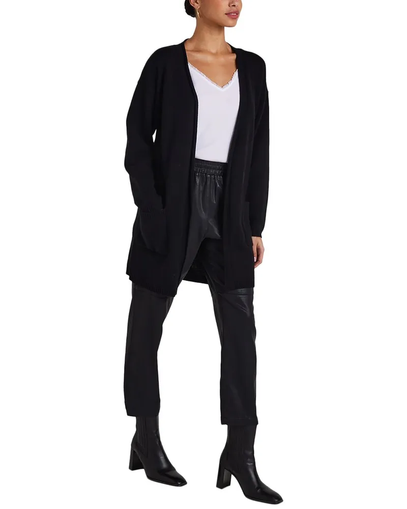 Bella Dahl Simple Wool & Cashmere-Blend Cardigan Black