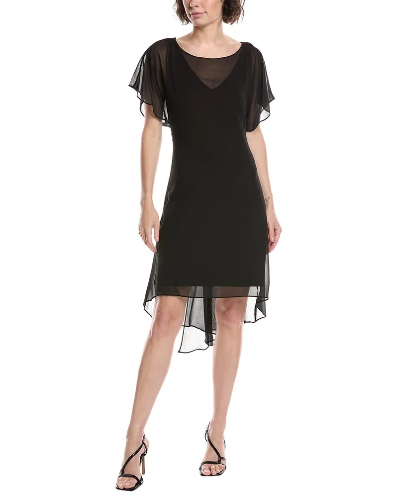 Adrianna Papell High-Low Solid Midi Black