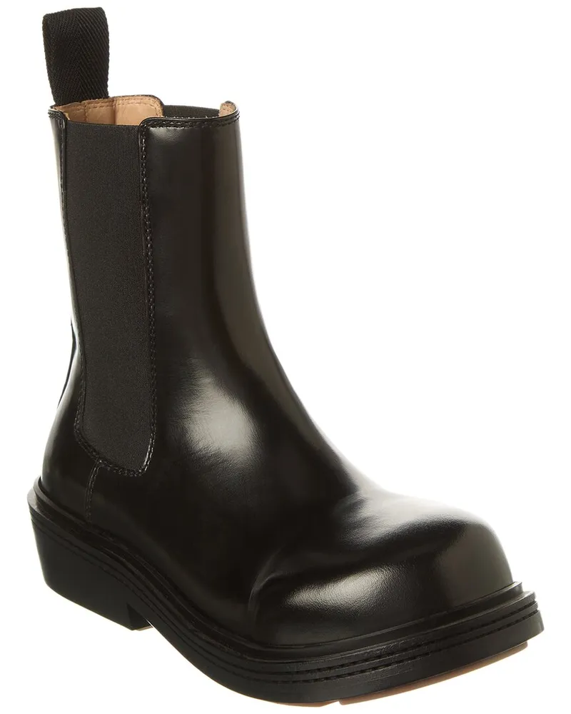 Bottega Veneta Fireman Leather Bootie Black