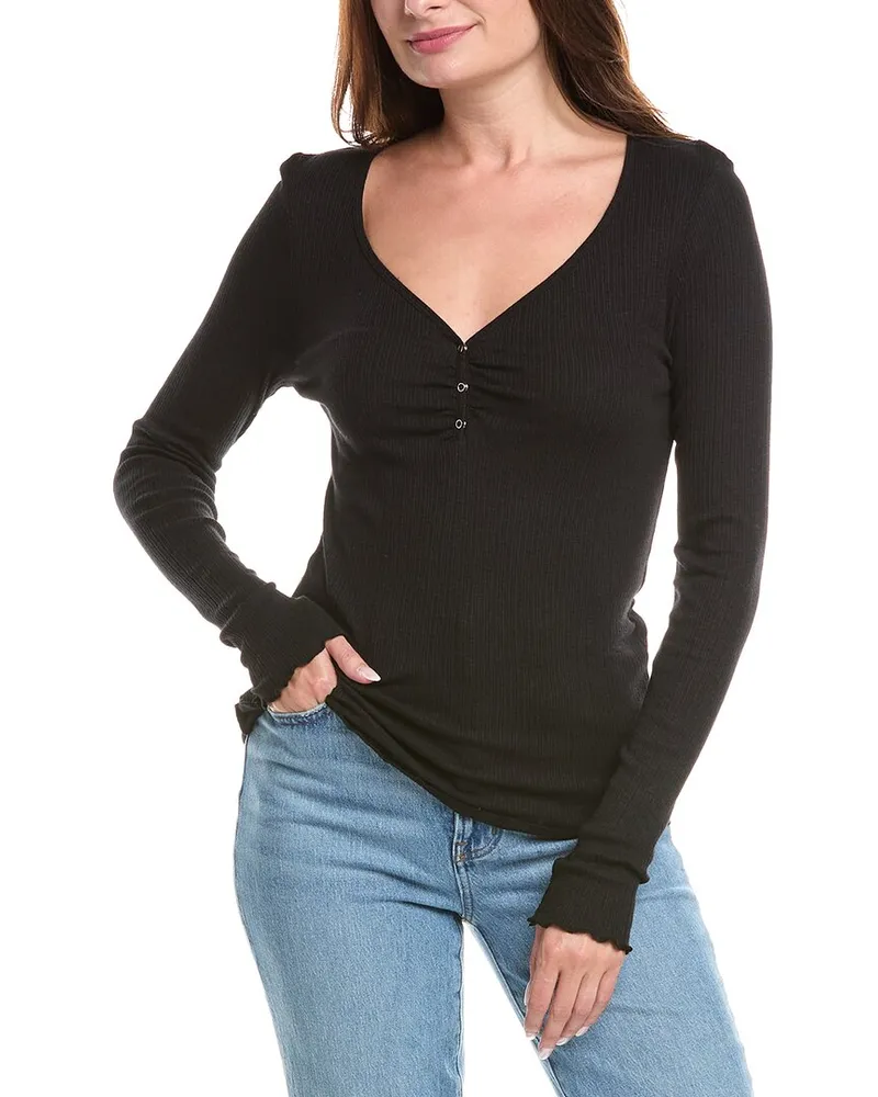 Michael Stars Casey Cashmere-Blend Shirt Black