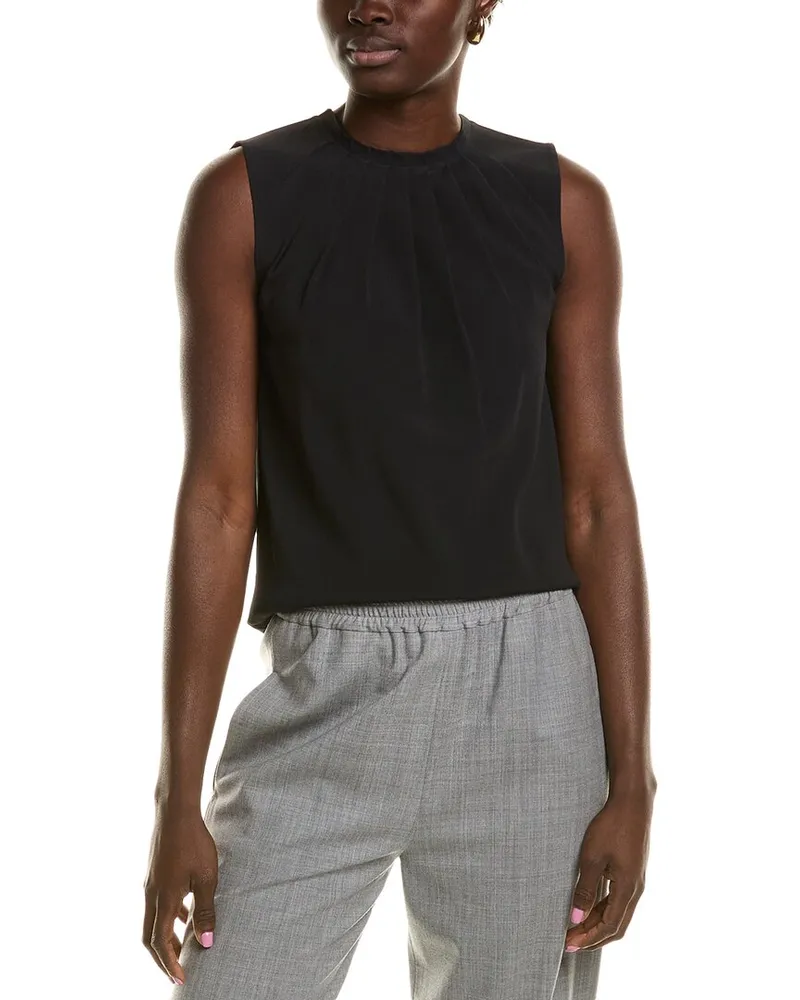 Michael Kors Collection Silk-Blend Top Blue