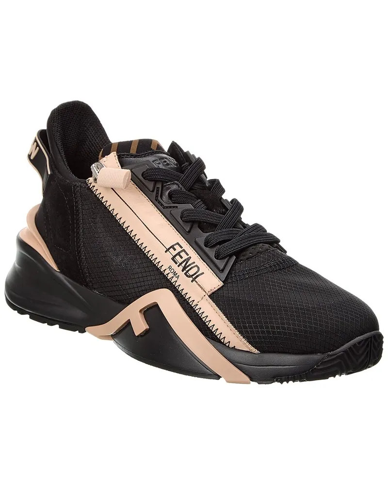 Fendi Flow Nylon & Suede Sneaker Black