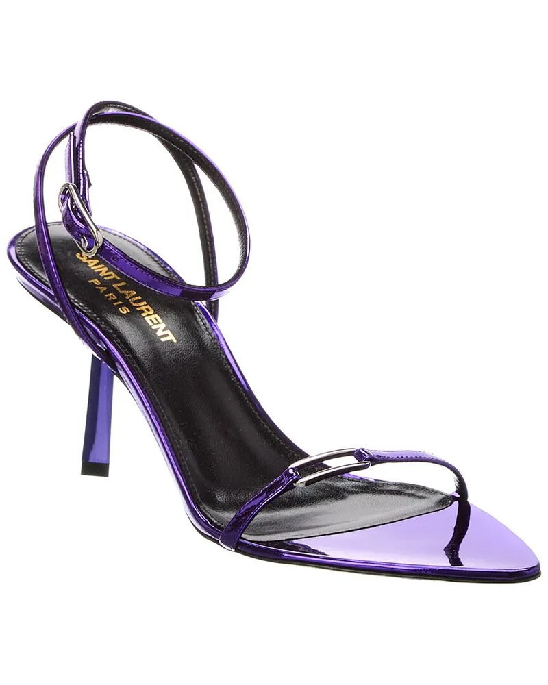 Saint Laurent Kitty 75 Leather Sandal Purple