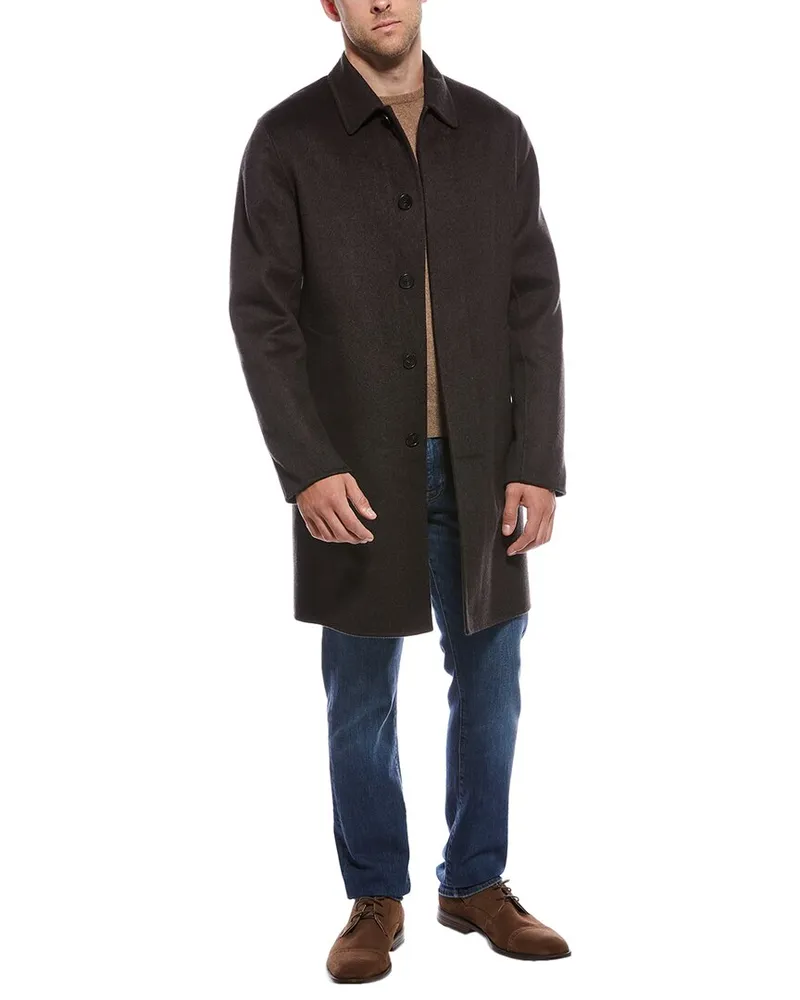 Theory Wool & Cashmere-Blend Car Coat Brown