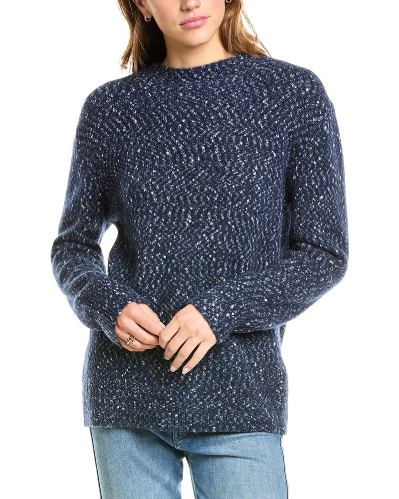 Vince Alpaca, Wool, & Silk-Blend Sweater Blue