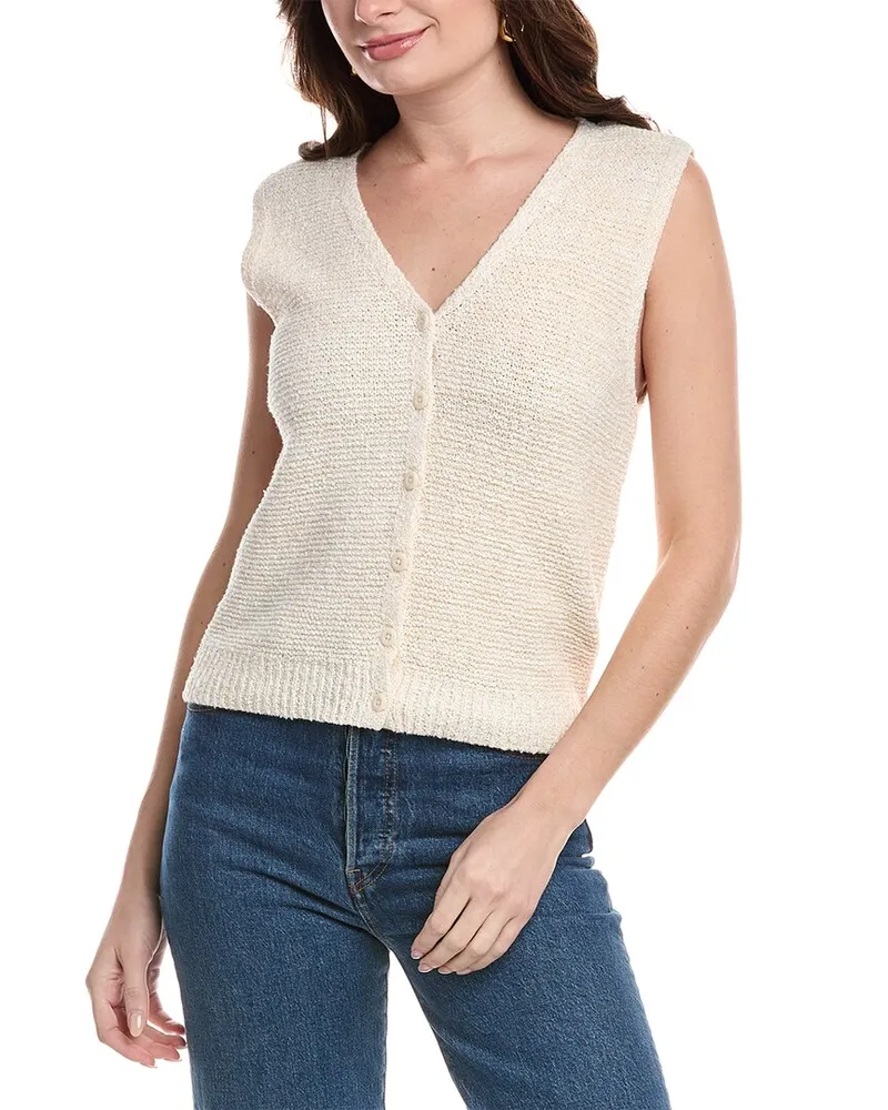 Rag & Bone Jackie Linen-Blend Sweater Vest White