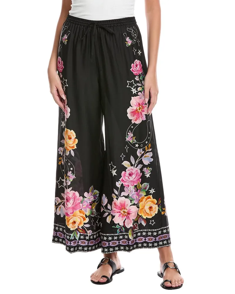 Johnny Was Petite Frankie Easy Silk-Blend Pant Black