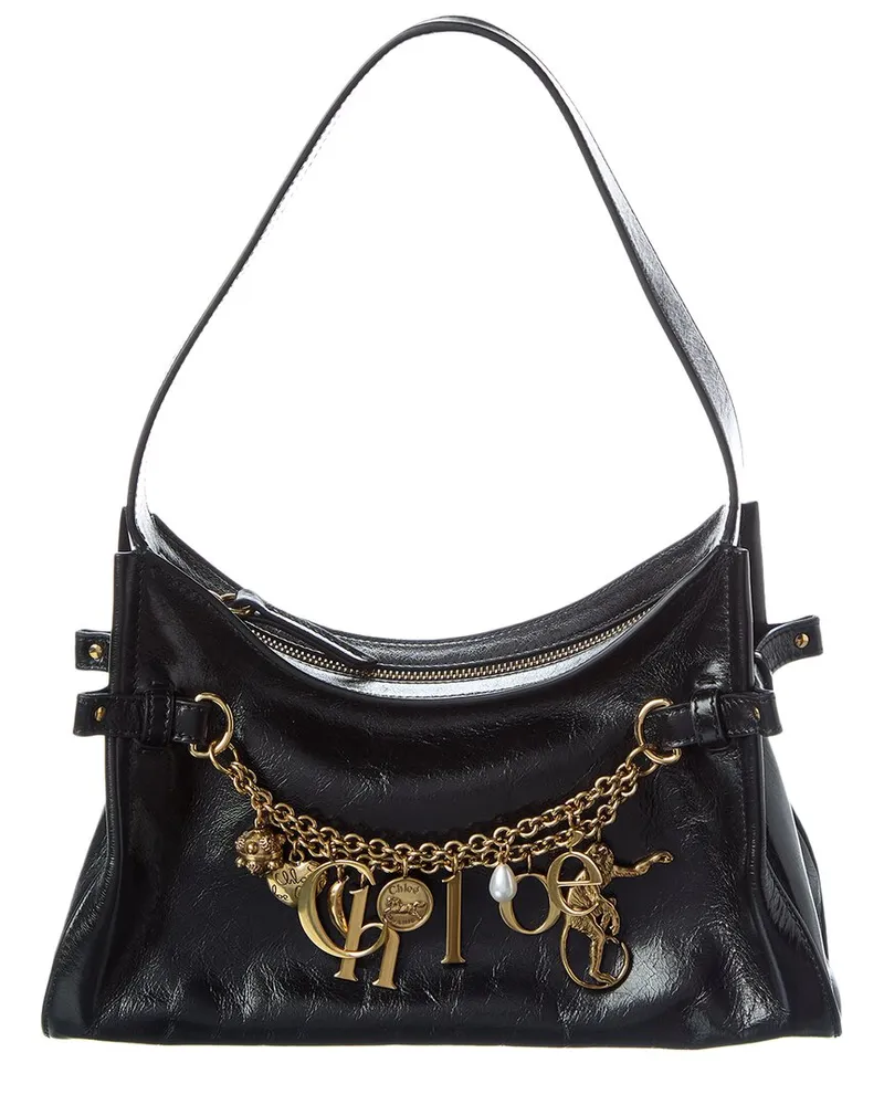 Chloé Charms Leather Hobo Bag Black