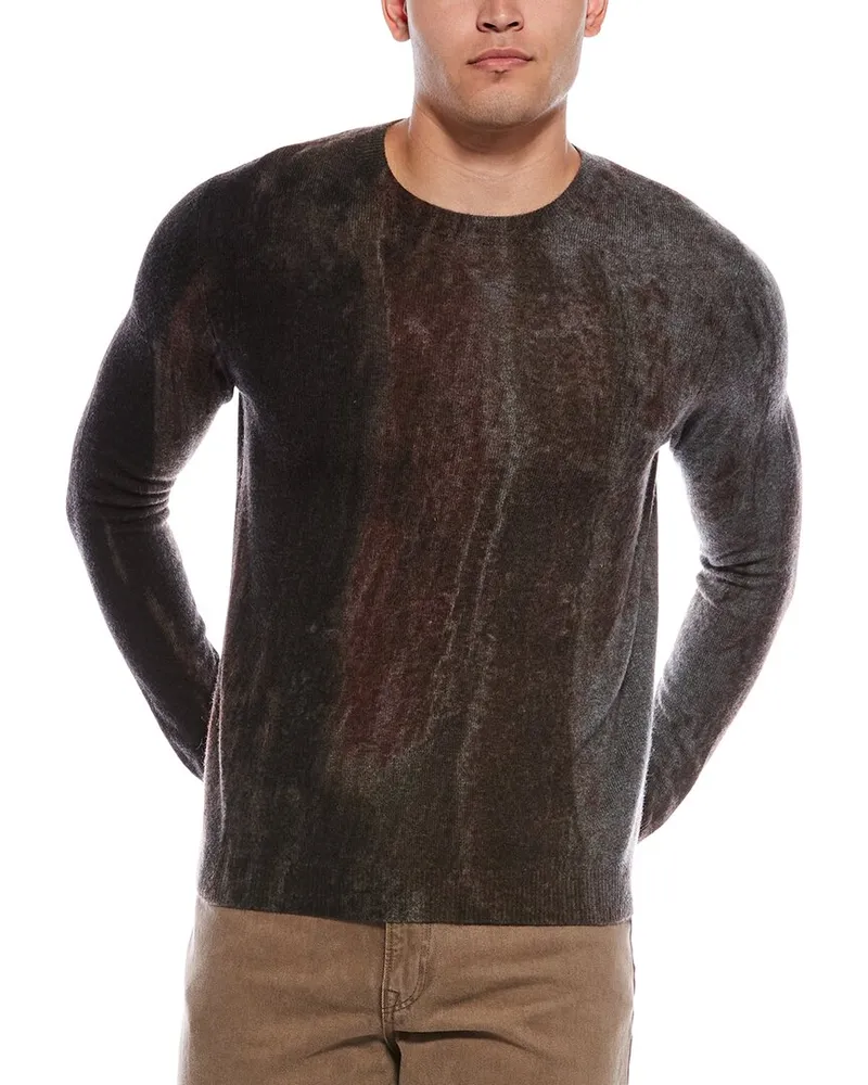 Autumn Cashmere Wave Print Cashmere Crewneck Sweater Brown