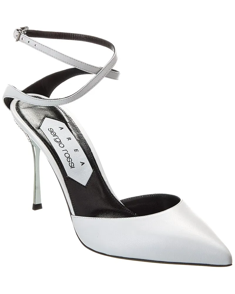 Sergio Rossi Satin Ankle Wrap Pump White