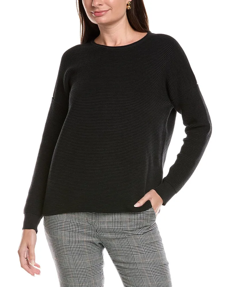 Eileen Fisher Petite Crewneck Tunic Black
