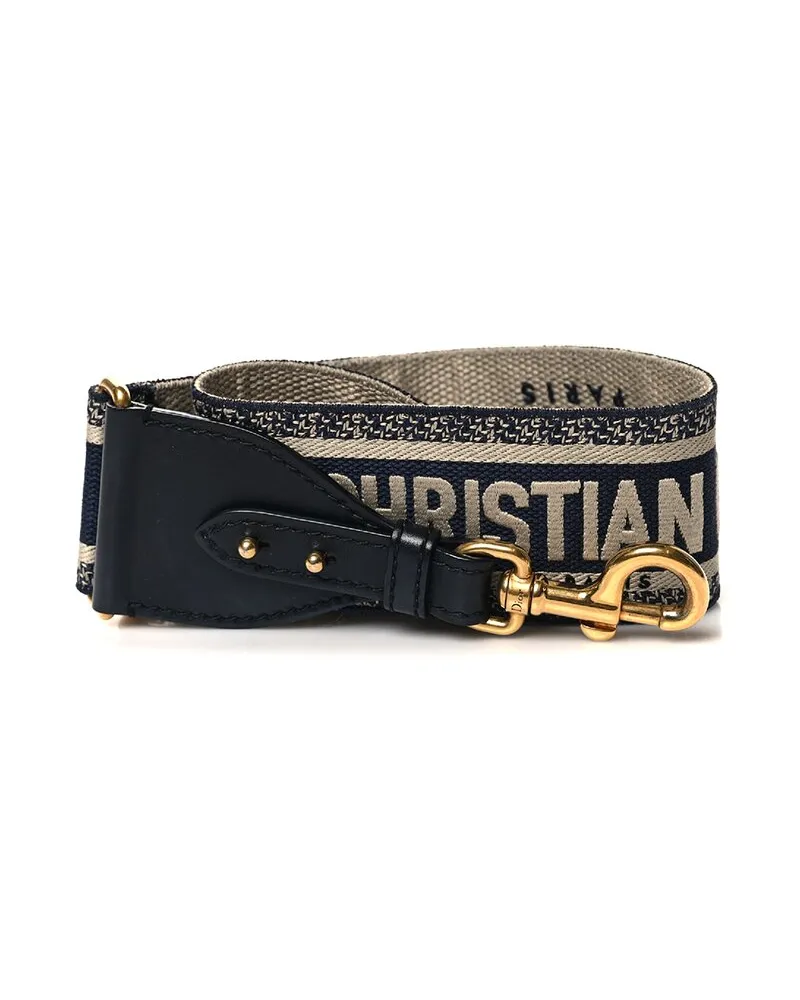 Dior Blue Canvas Embroidered Shoulder Strap (Authentic Pre-Loved Nocolor