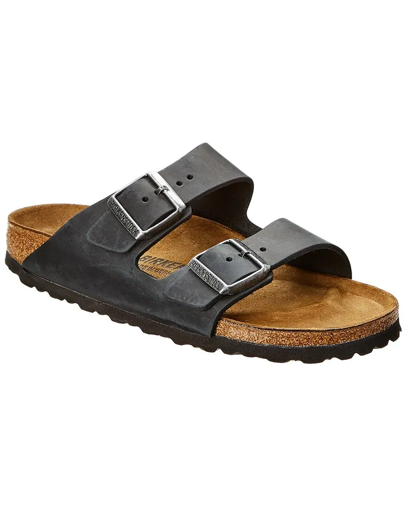 Birkenstock Narrow Arizona Oiled Leather Sandal Black
