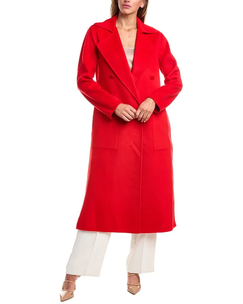 Reiss Nrd Sasha Wool-Blend Blindseam Coat Red