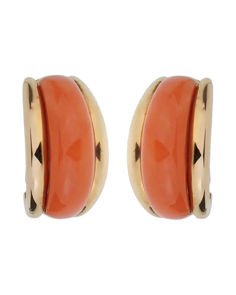 Van Cleef & Arpels 18K Coral Clip-On Hoops (Authentic Pre-Loved Nocolor