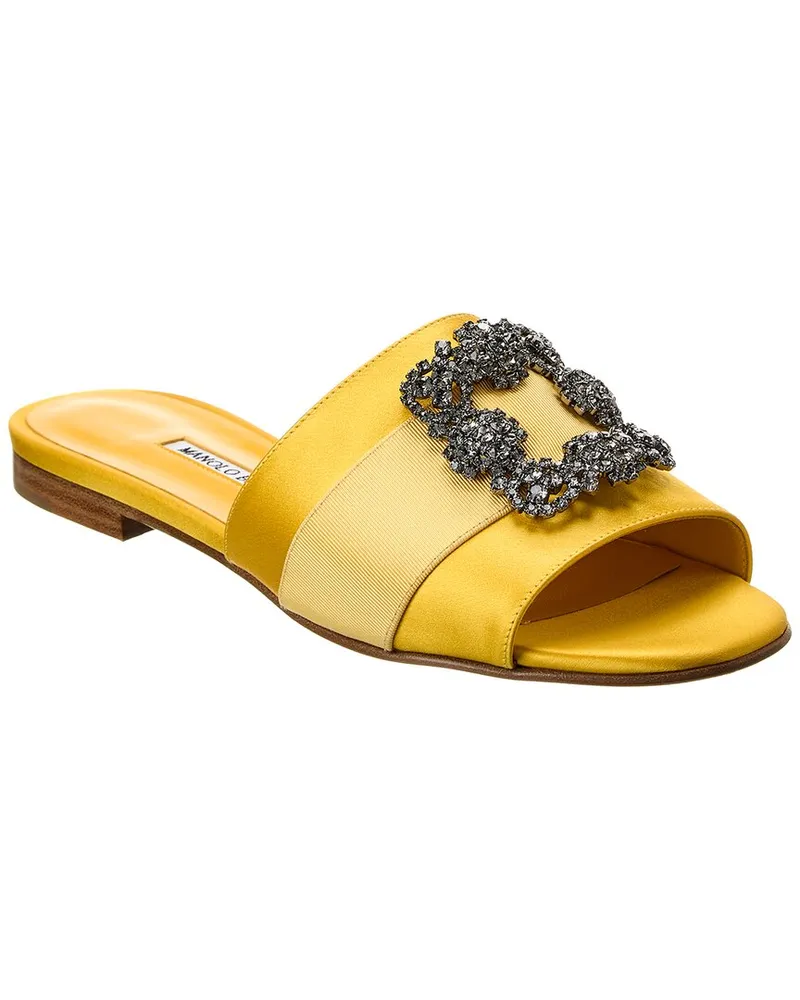 Manolo Blahnik Martamod Satin Sandal Yellow