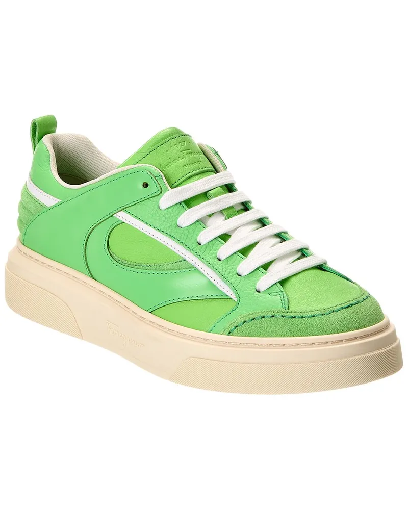 Ferragamo Cassina Suede Sneaker Green