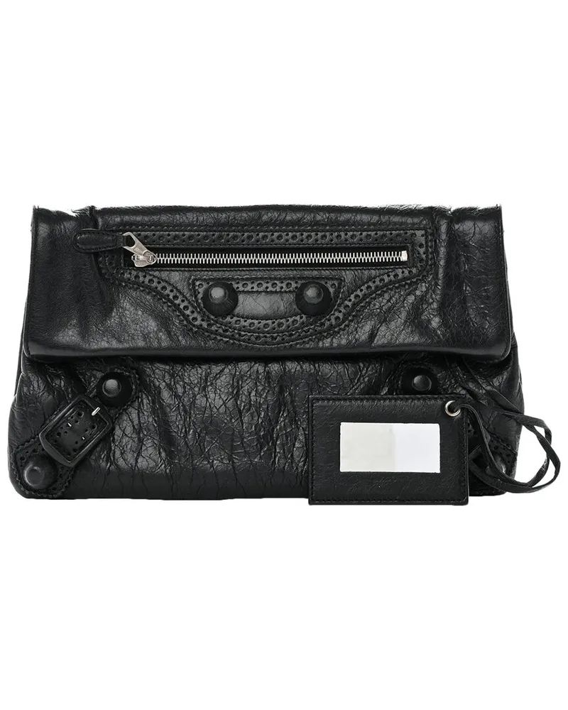 Balenciaga Black Leather Giant Envelope Clutch (Authentic Pre-Loved Nocolor