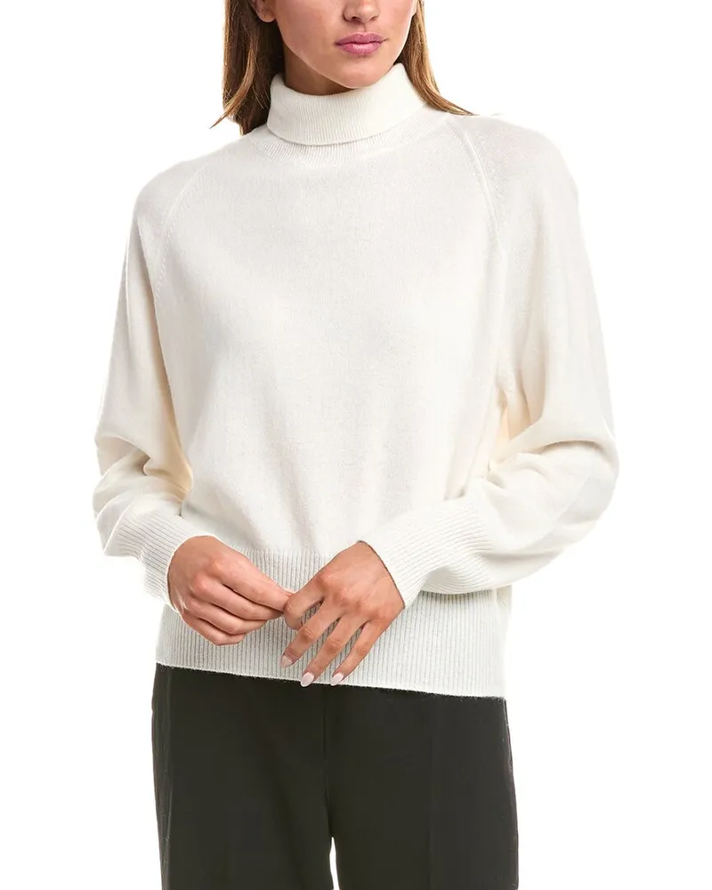 Vince Raglan Turtleneck Wool & Cashmere-Blend Sweater White