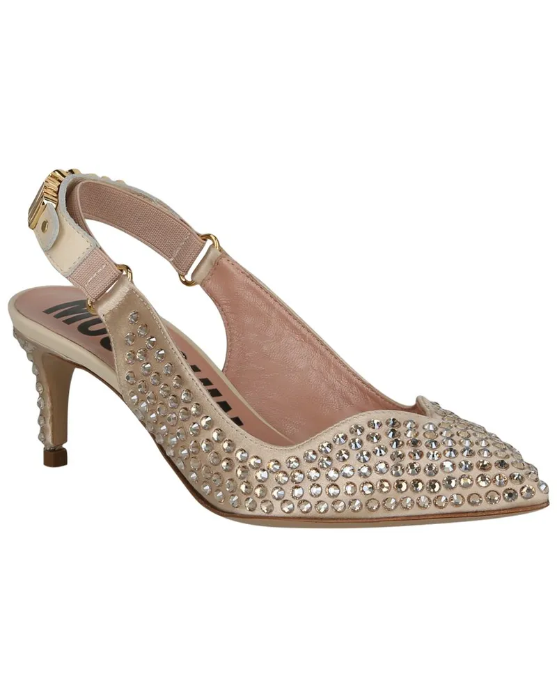 Moschino Silk & Leather Pump Nocolor