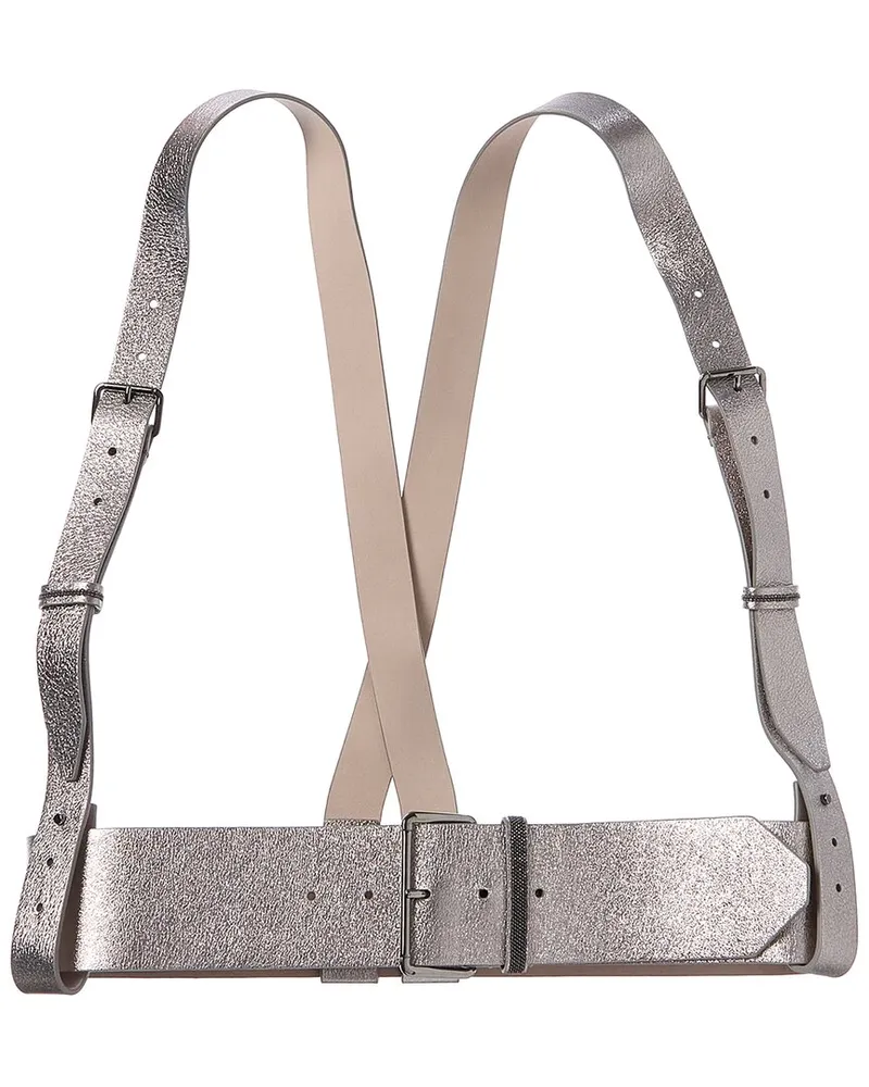 Brunello Cucinelli Leather Belt Grey