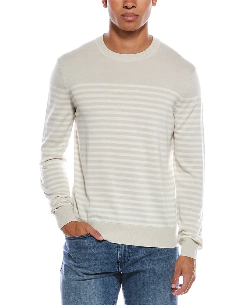 Theory Wool-Blend Crewneck Sweater Beige
