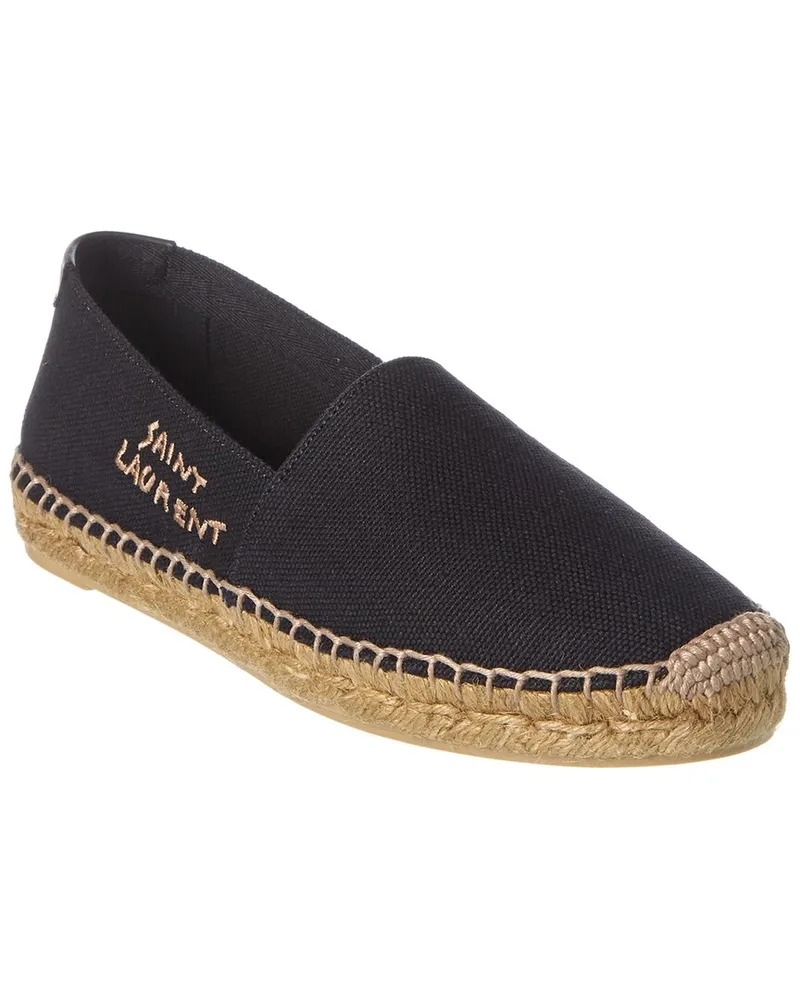 Saint Laurent Signature Canvas Espadrille Black