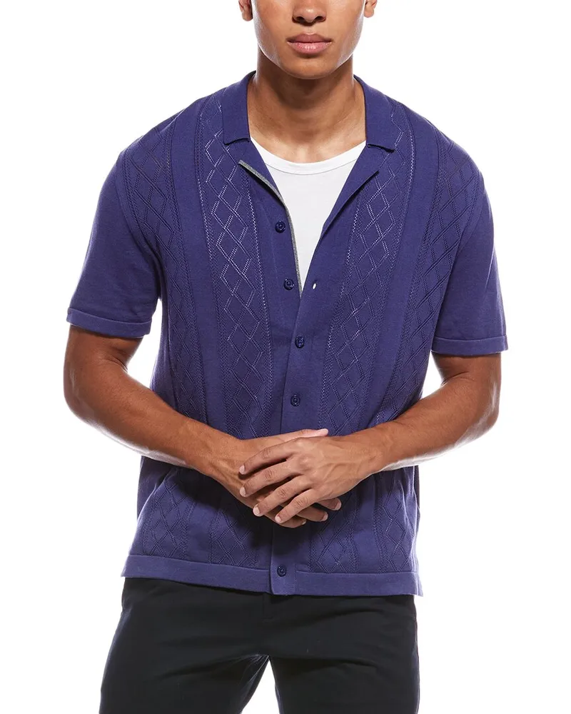 Robert Graham Tambor Pointelle Shirt Blue