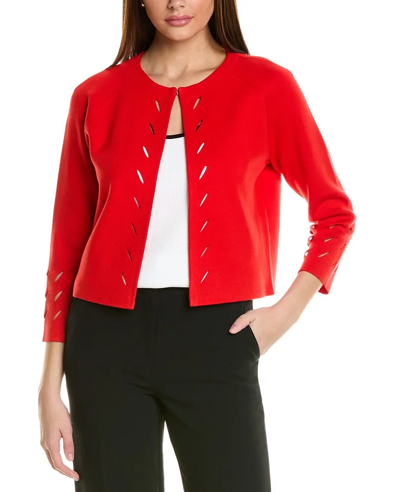 ST. JOHN Double Knit Jacket Red