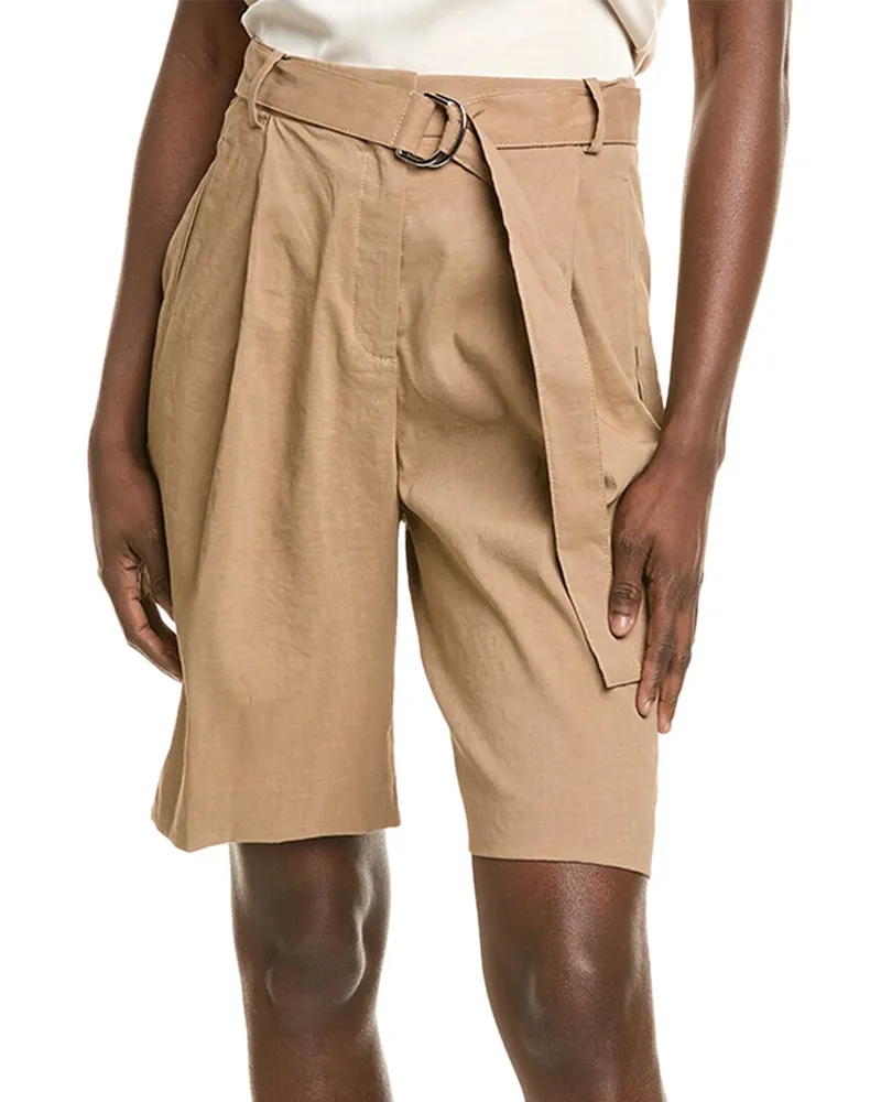 HUGO BOSS Tannah Linen-Blend Short Brown