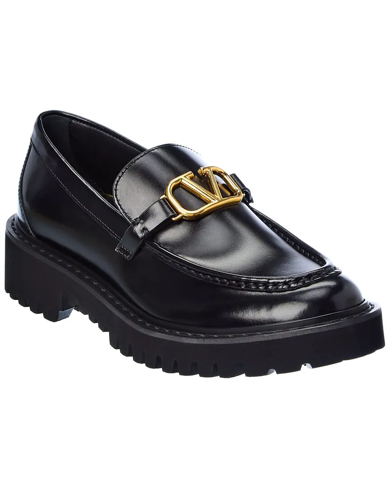 Valentino Garavani VLogo Signature Leather Loafer Black