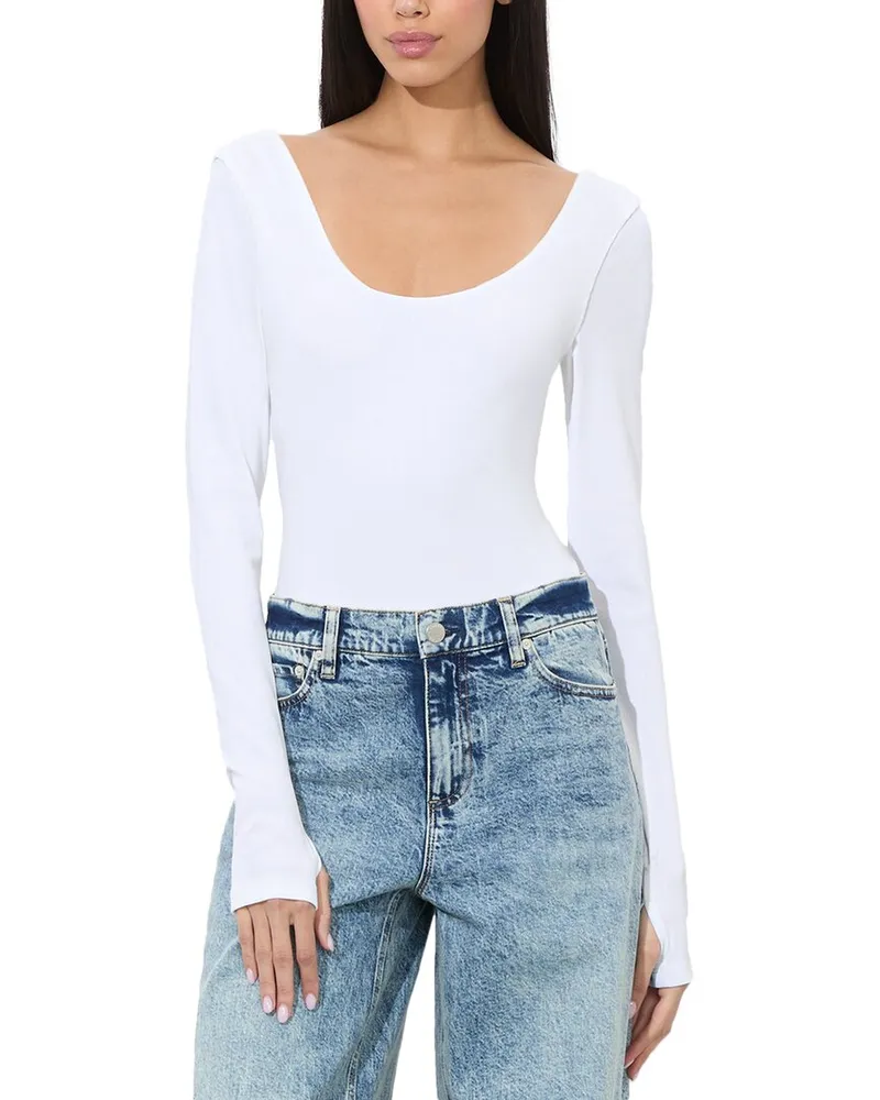 Alice + Olivia Rhys Bodysuit White