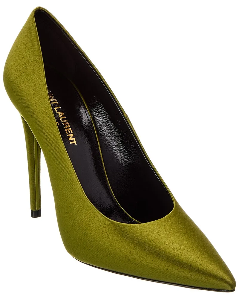 Saint Laurent Monceau 110 Satin Pump Green