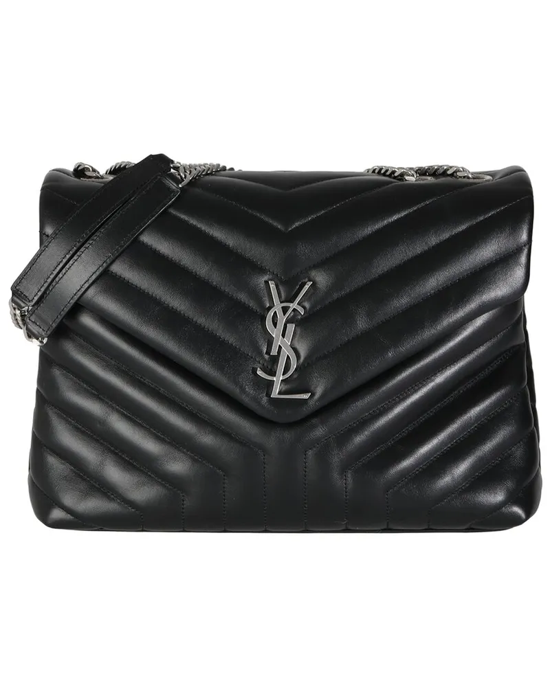 Saint Laurent Black Leather Medium Loulou Chain Bag (Authentic Pre-Loved Nocolor
