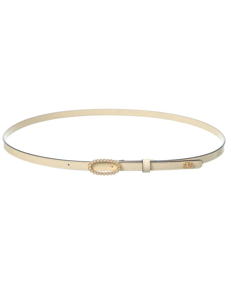 Valentino Garavani VLogo Signature Patent Belt White