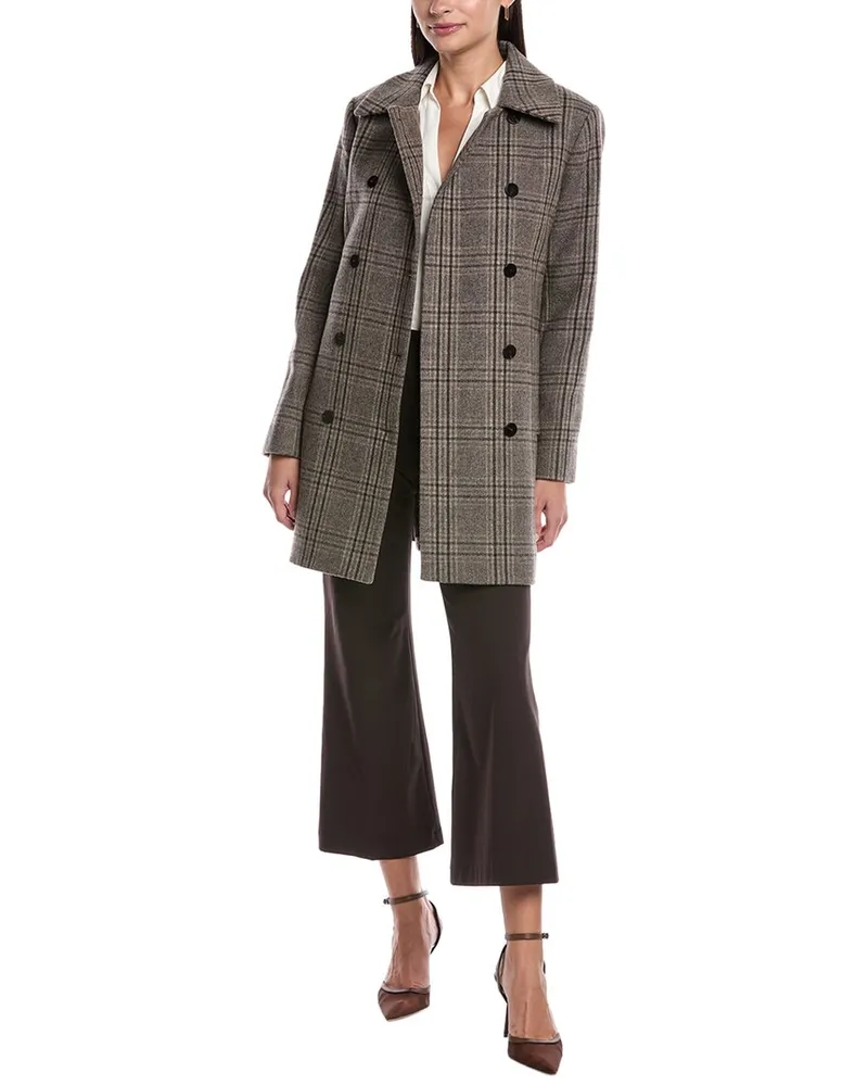 Theory Wool-Blend Coat Brown