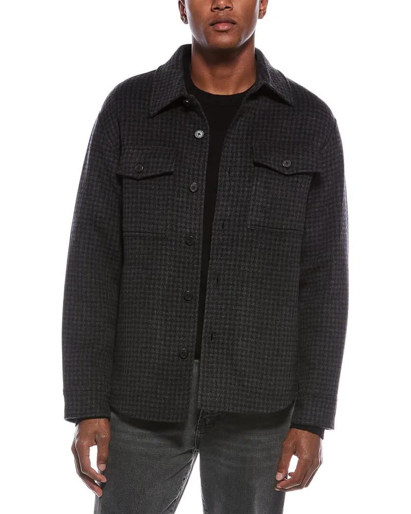 Theory Wool & Cashmere-Blend Shirt Jacket Black