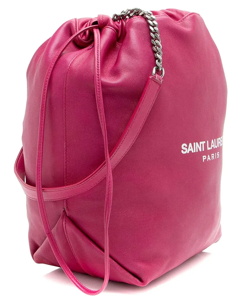 Saint Laurent Pink Leather Teddy Small Bucket Bag (Authentic Pre-Loved Nocolor