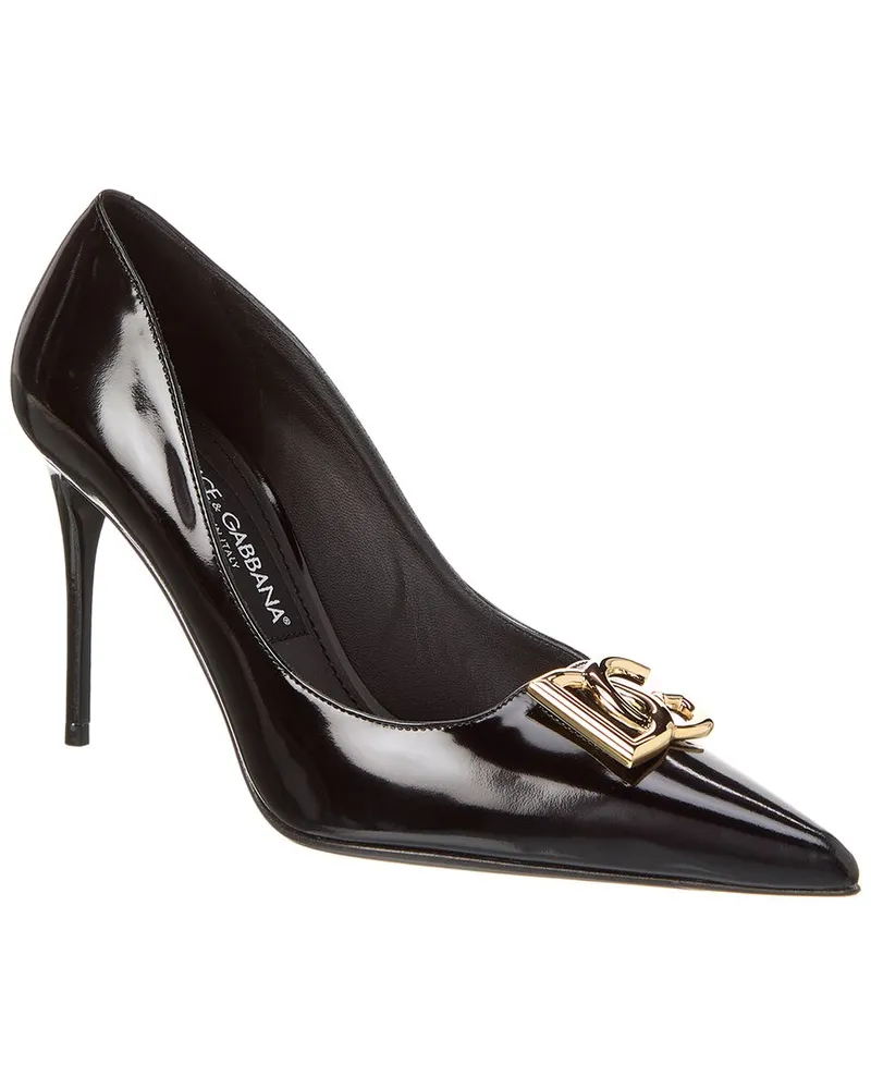 Dolce & Gabbana DG Logo Leather Pump Black